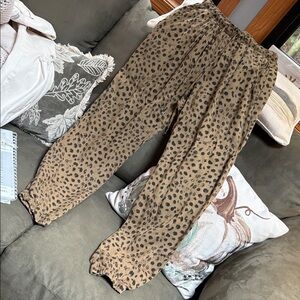 Bella Dahl Tan and Black Animal Print Pants